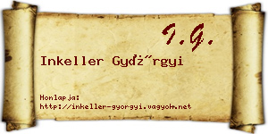 Inkeller Györgyi névjegykártya