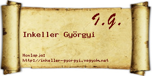 Inkeller Györgyi névjegykártya